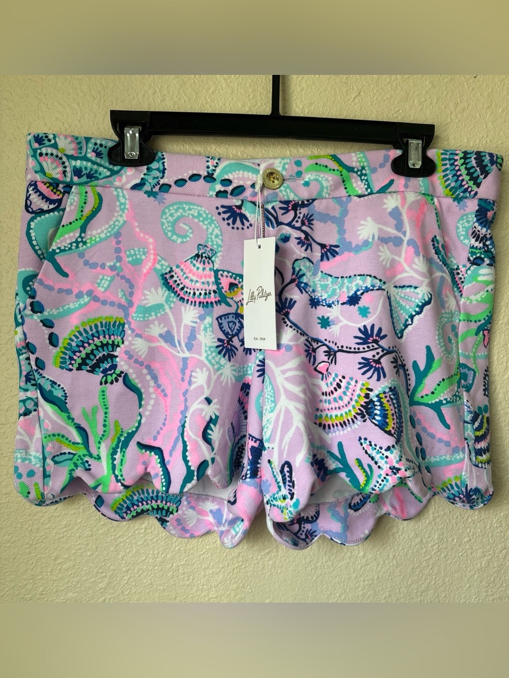 Lilly Pulitzer Pastel Pink Scallop Hem Printed Skort
